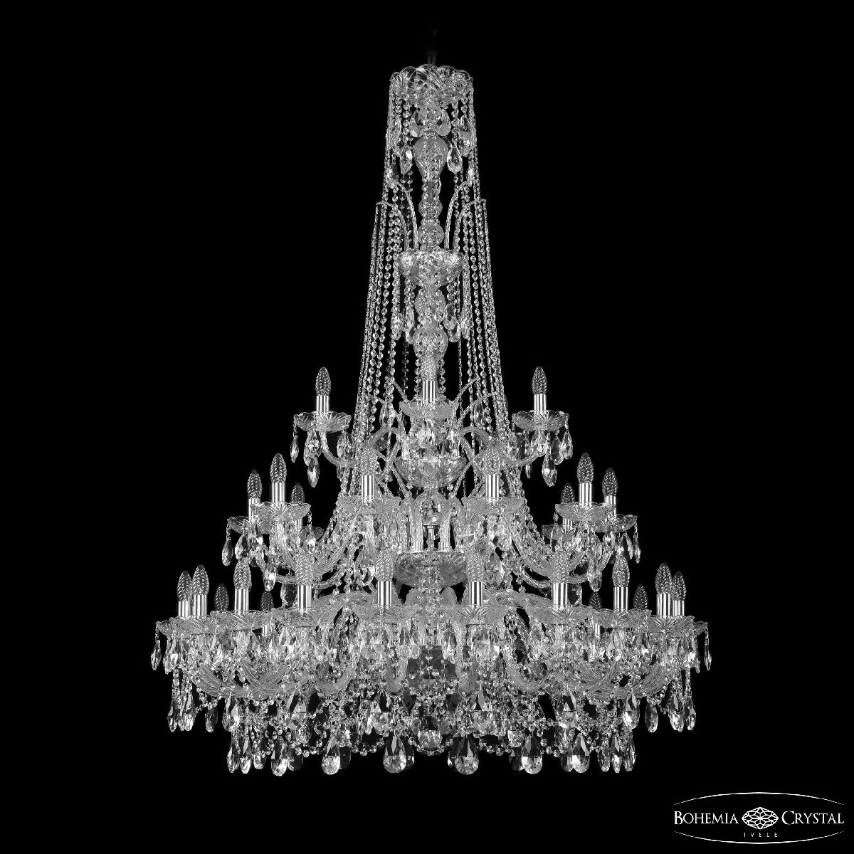 Подвесная люстра Bohemia Ivele Crystal 1411/20+10+5/400/XL-155/3d Ni в Санкт-Петербурге
