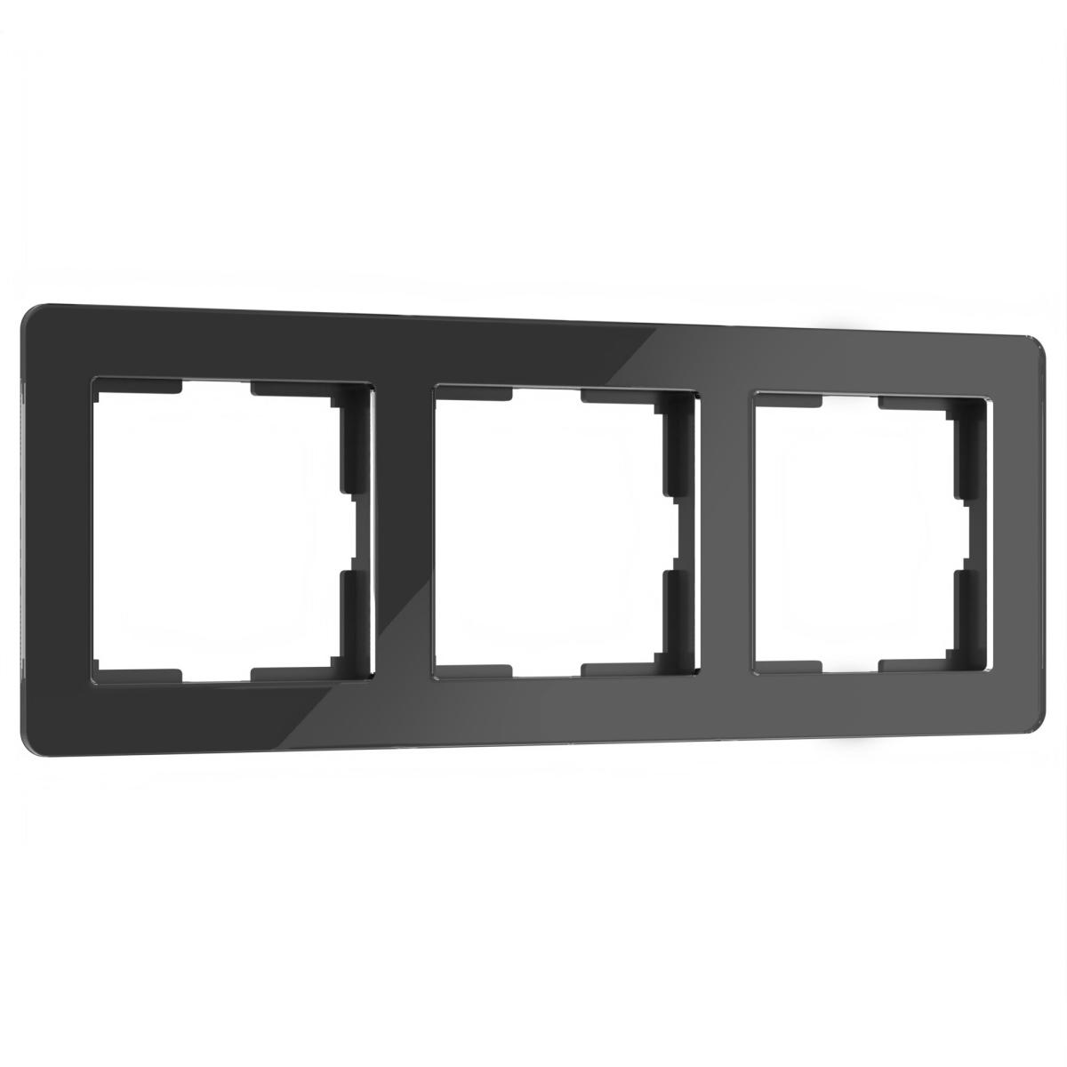 Рамка на 3 поста Werkel Acrylic черный 4690389184888 W0032708 в Санкт-Петербурге