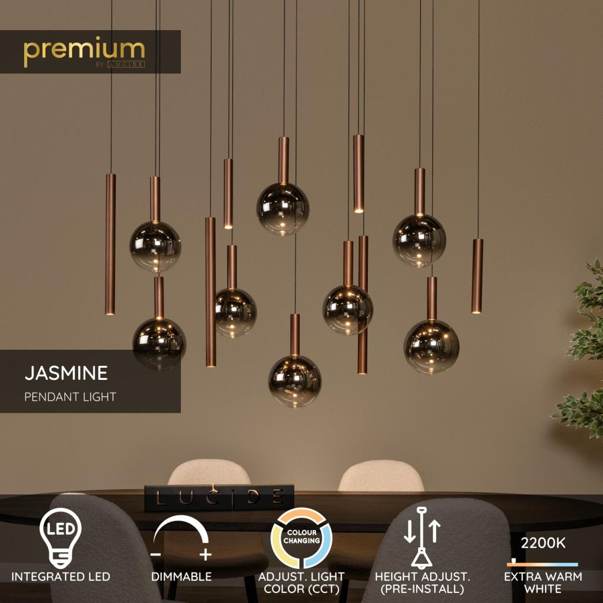 Подвесной светильник Lucide Jasmine 74420/14/65 в Санкт-Петербурге