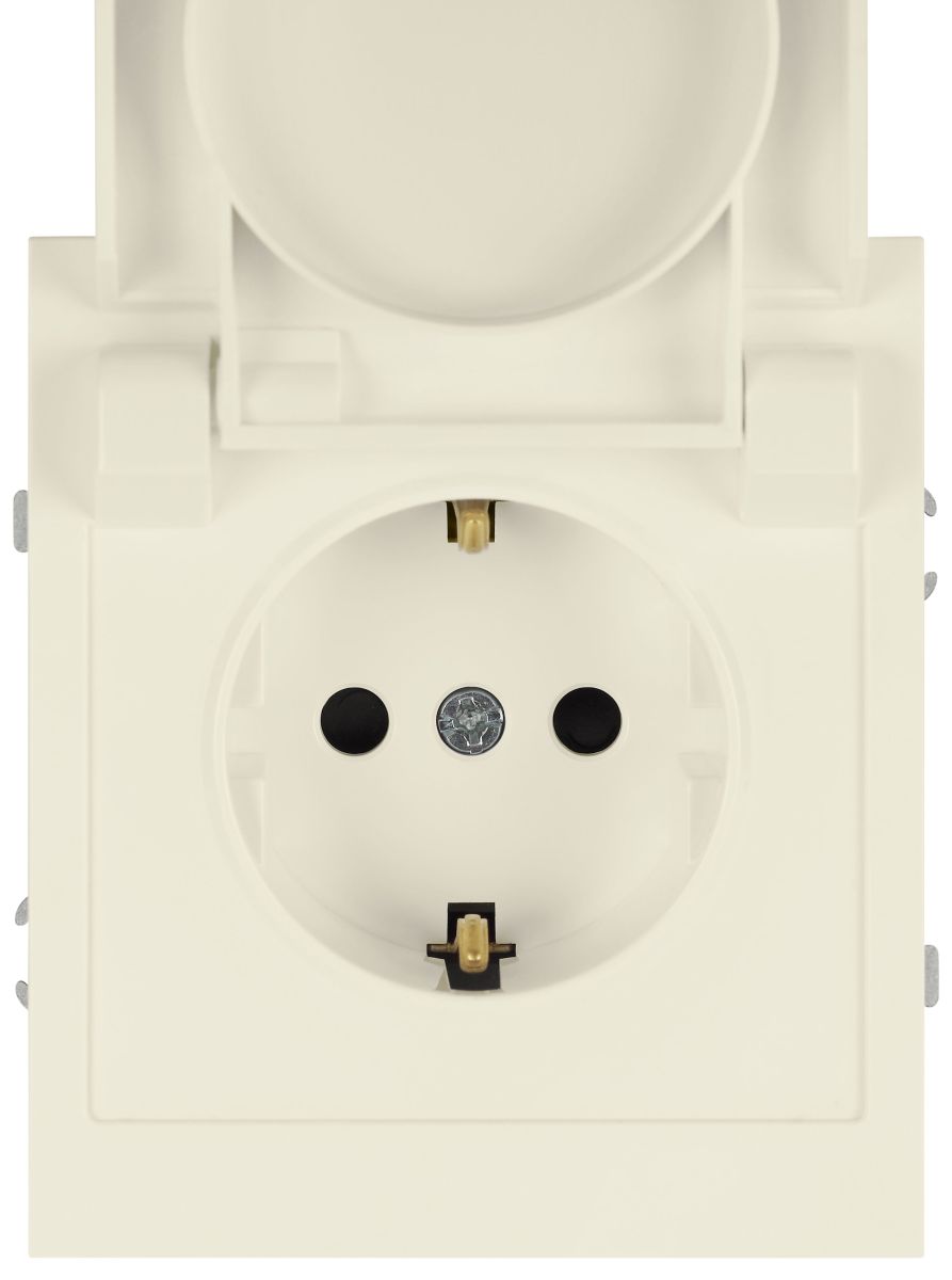 Розетка Эра Arktik 16-2103-02 с заземлением 2P+E Schuko со шторками с крышкой 16А-250В слоновая кость Б0070435 в Санкт-Петербурге