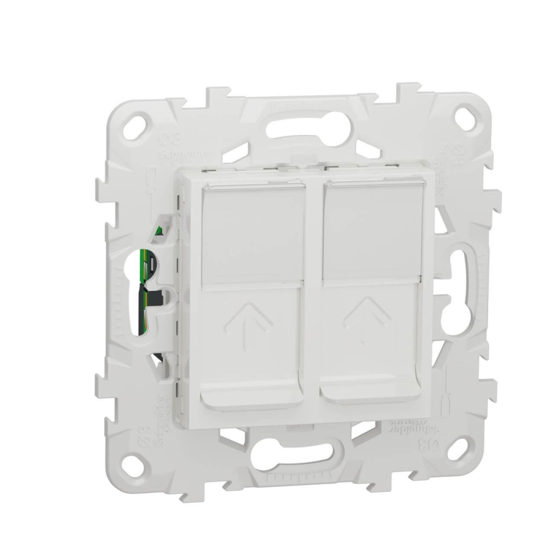 Розетка компьютерная RJ45X2 Schneider Electric Unica New Cat. 5e UTP NU542018 в Санкт-Петербурге