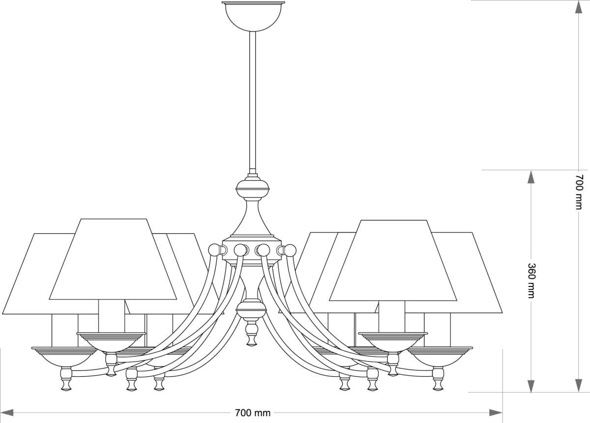 Люстра на штанге Kutek San Marino Lampshade SAN-ZW-8(P/A)CR в #REGION_NAME_DECLINE_PP#
