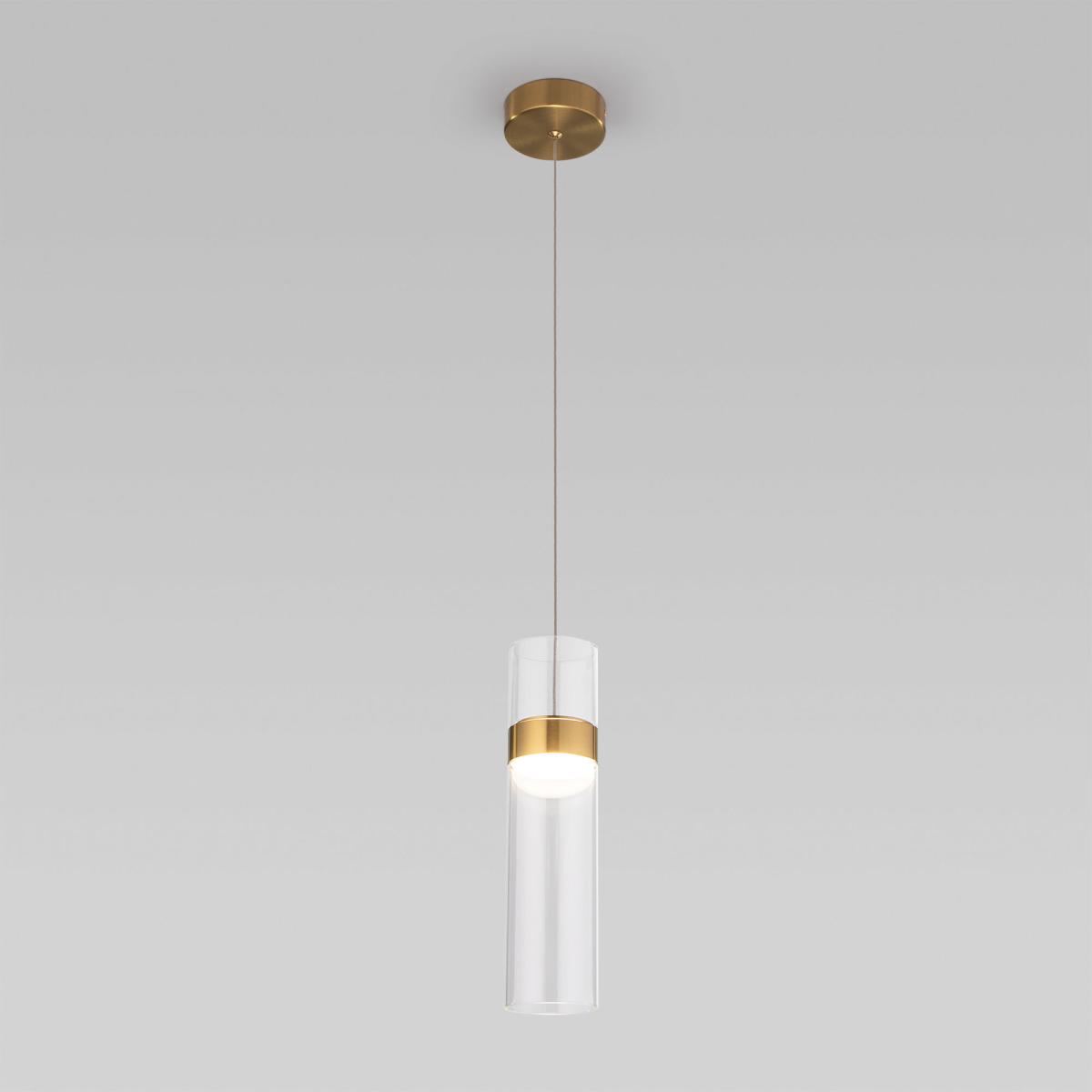 Подвесной светильник Eurosvet Lumen 50244/1 LED латунь/прозрачный a061286 в #REGION_NAME_DECLINE_PP#