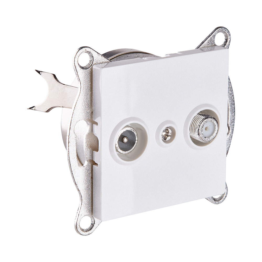 Розетка двойная TV (мама) + спутниковая SAT, белый Kollinger REA-035WH для Aspekt, Eleganz, Reflex в #REGION_NAME_DECLINE_PP#