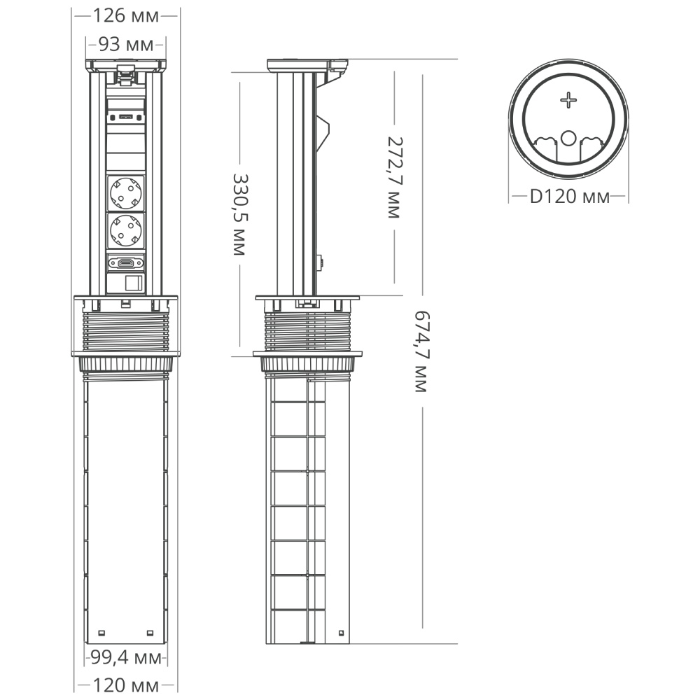 Блок розеток 12J (2 секции, USB type A+C + RJ45 + HDMI) беспроводная зарядка Mebax 00-00002598 в Санкт-Петербурге