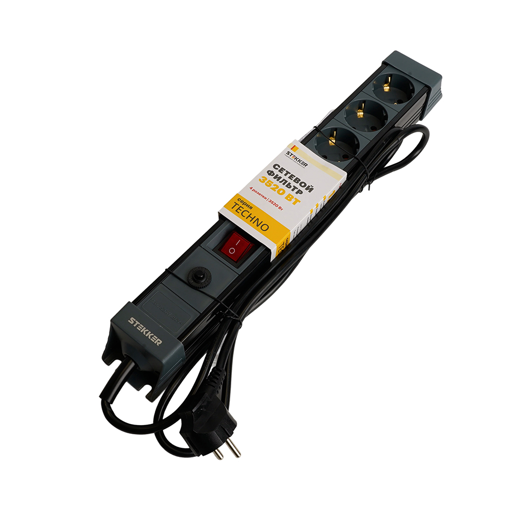 Сетевой фильтр 4-местный с/з Stekker Techno HM22-41-03 50157 в #REGION_NAME_DECLINE_PP#