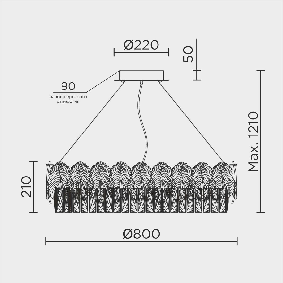 Подвесная люстра Modelux ML.7445.800 GD в #REGION_NAME_DECLINE_PP#