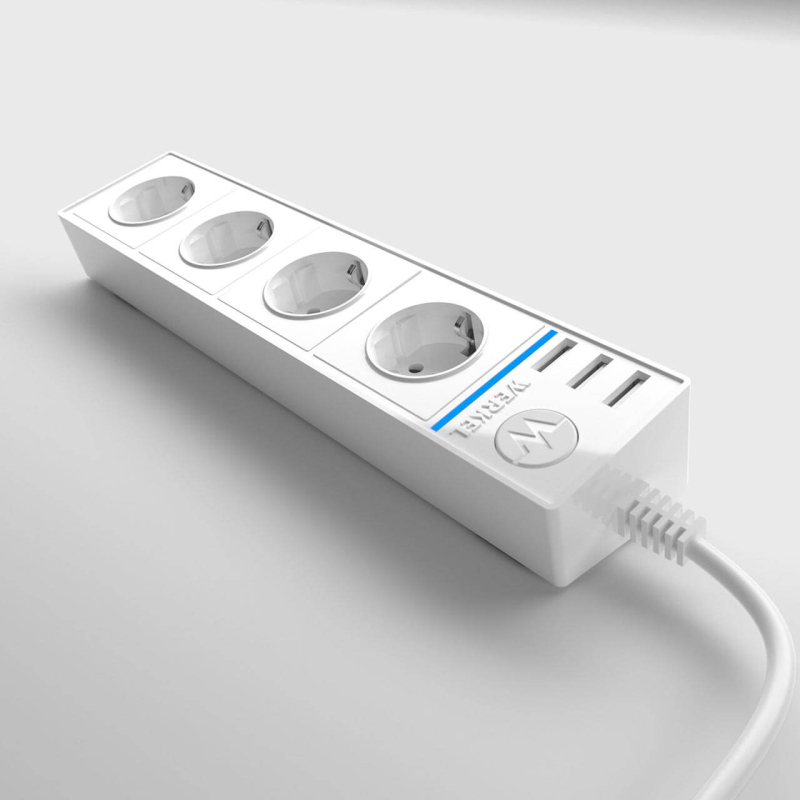 Розеточный блок 4гн 3USB х 1,7м с/з Werkel WL20-04-03 4690389128370 в Санкт-Петербурге