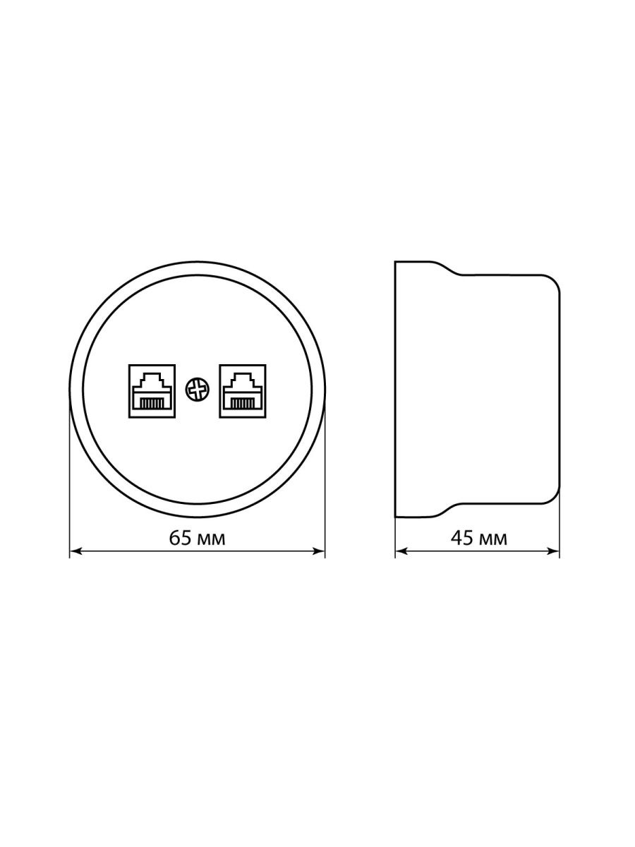 Розетка телефонная RJ11 + компьютерная RJ45 сл. кость Болонь TDM Electric SQ1820-0352 в #REGION_NAME_DECLINE_PP#
