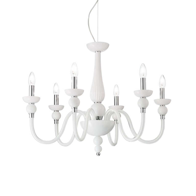 Подвесная люстра Ideal Lux Doge SP6 Bianco 113678 в Санкт-Петербурге