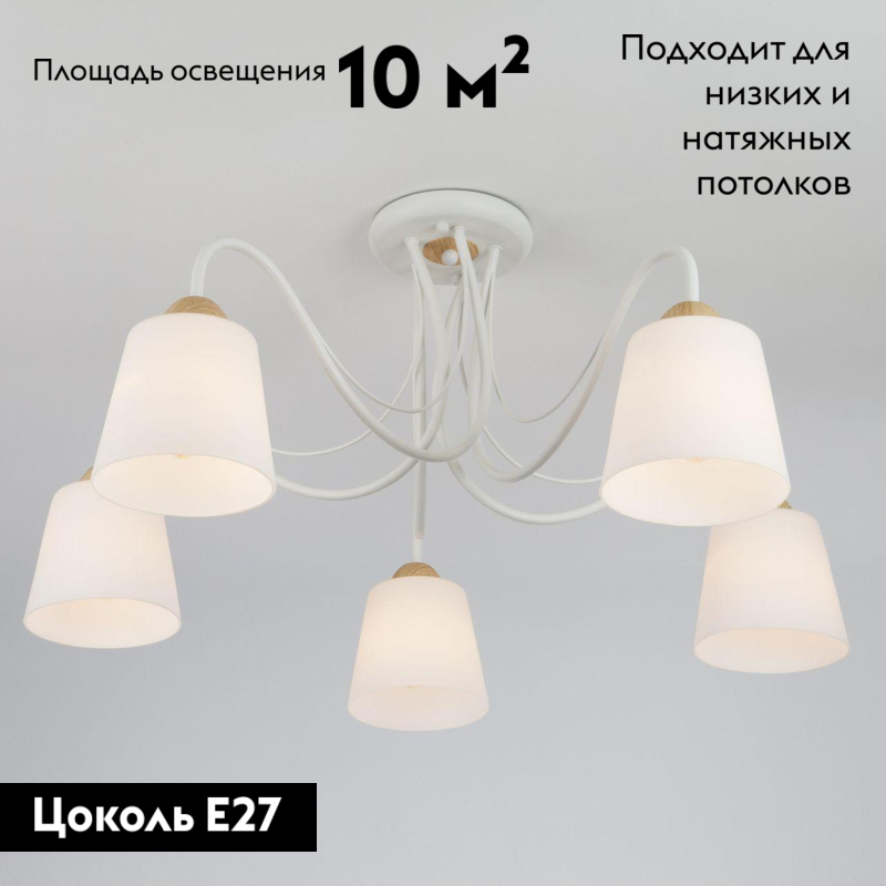 Потолочная люстра Eurosvet Betty 70062/5 белый в Санкт-Петербурге