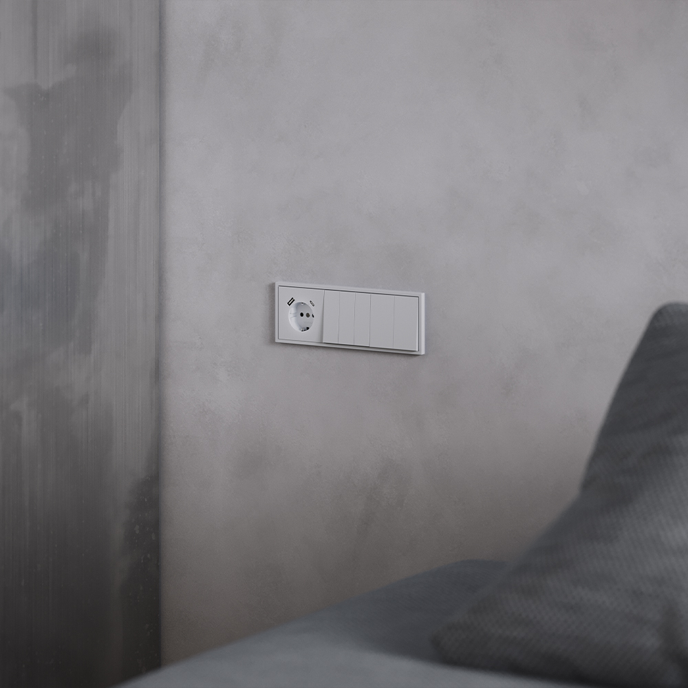 Накладка для розетки с заземлением и защитными шторками, с USB A+C Voltum S70 (серый) VLS001016 в Санкт-Петербурге