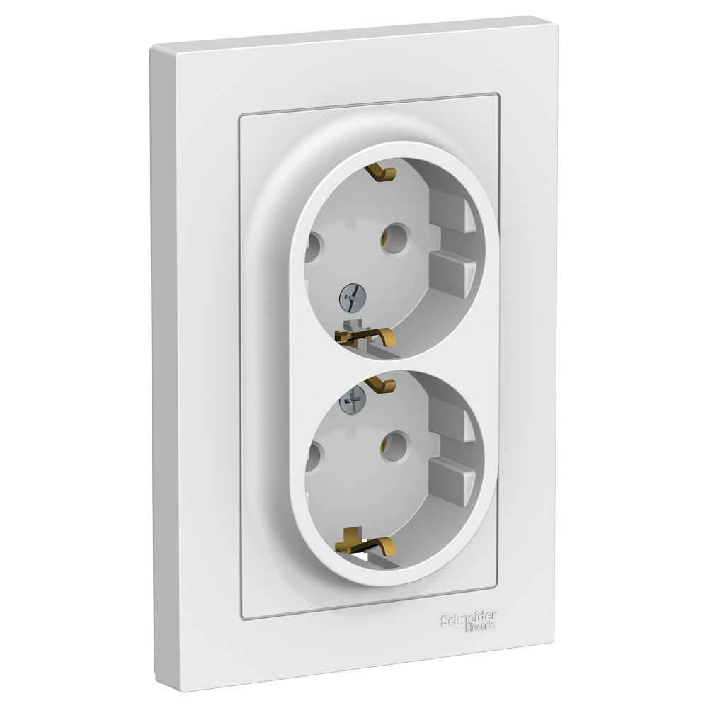Розетка с/з двойная, 16А, в сборе Systeme Electric AtlasDesign ATN000124 в Санкт-Петербурге