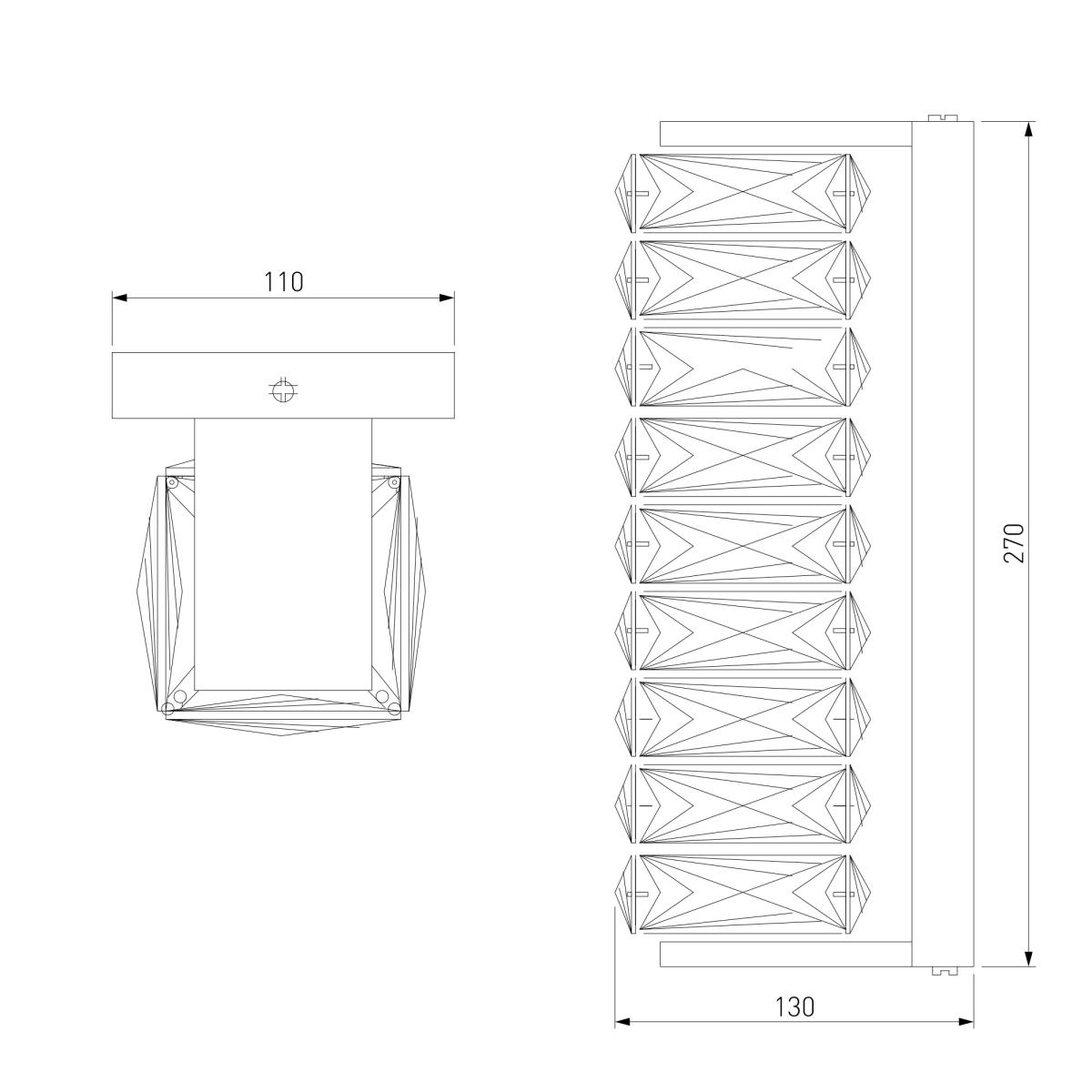 Настенный светильник Eurosvet Blitz 40259 LED хром/ прозрачный хрусталь Strotskis a065321 в Санкт-Петербурге