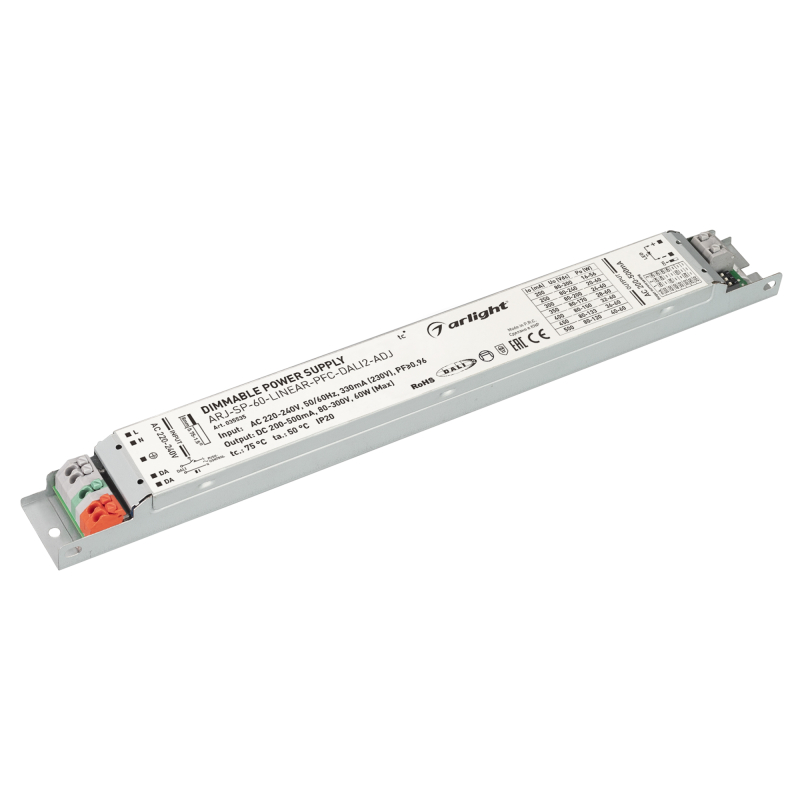 Блок питания Arlight ARJ-SP-60-Linear-PFC-DALI2-ADJ (60W, 80-300V, 0.2-0.5A) 035535 в Санкт-Петербурге