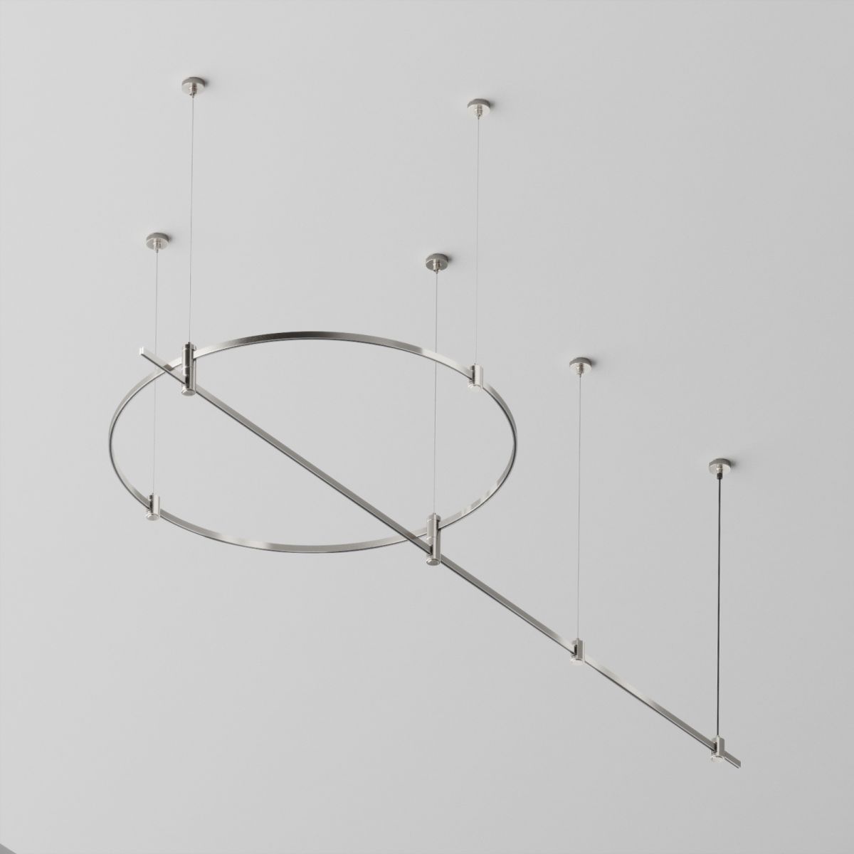 Основание круглое+прямое  на тросовых подвесах Hang для трековых светильников Maytoni Technical Flarity TFC-Flar-H05-PT в #REGION_NAME_DECLINE_PP#