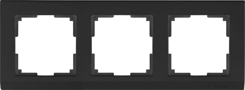 Рамка Werkel Stark на 3 поста черный WL04-Frame-03-silver/black 4690389048852 в Санкт-Петербурге