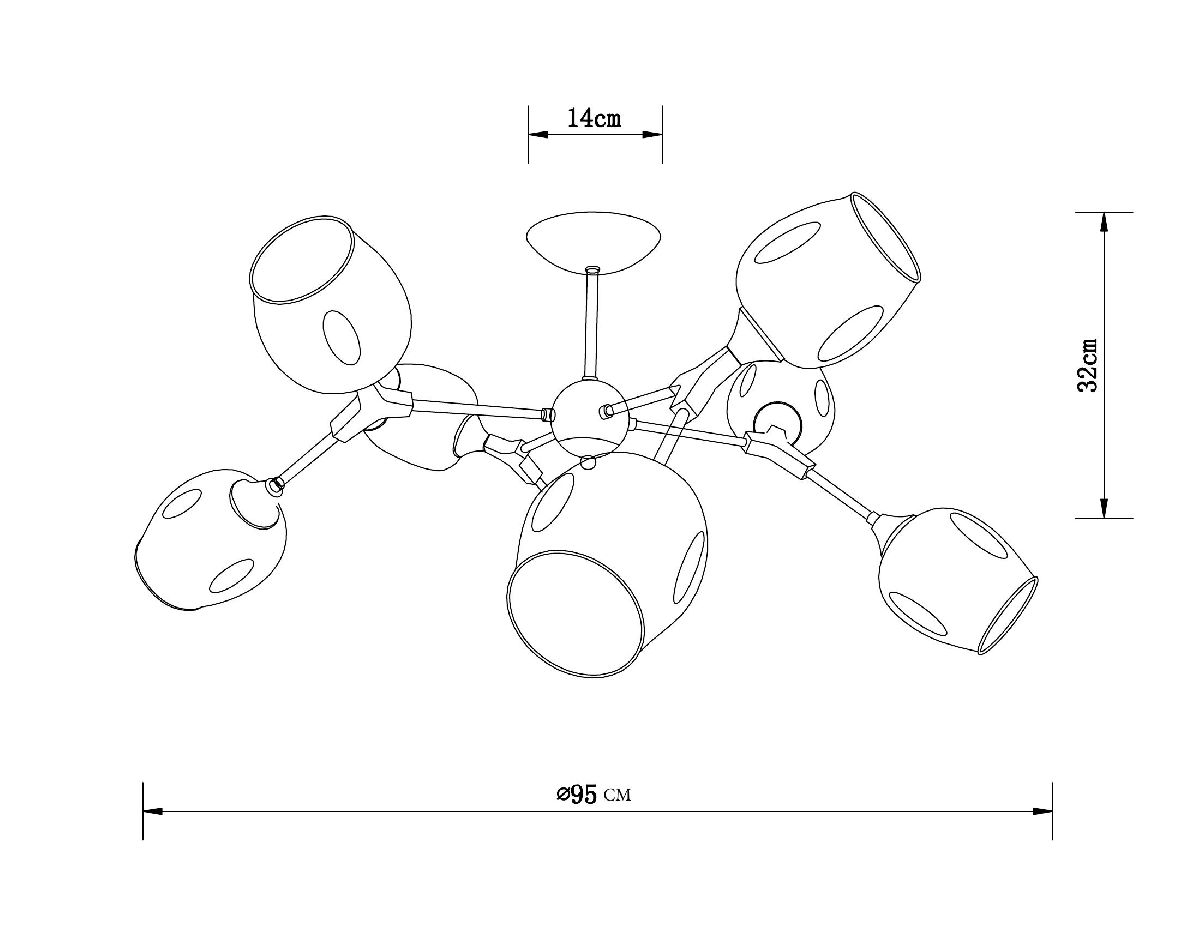 Люстра на штанге Arte Lamp Seppia A4211PL-8BK в Санкт-Петербурге