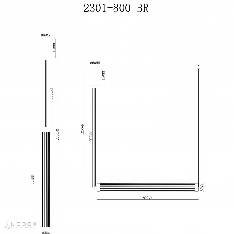 Подвесной светильник iLedex Rocks 2301-800 BR в Санкт-Петербурге