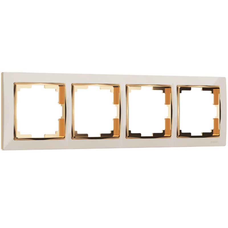 Рамка на 4 поста Werkel Snabb слоновая кость/золото W0041932 4690389160929 в Санкт-Петербурге