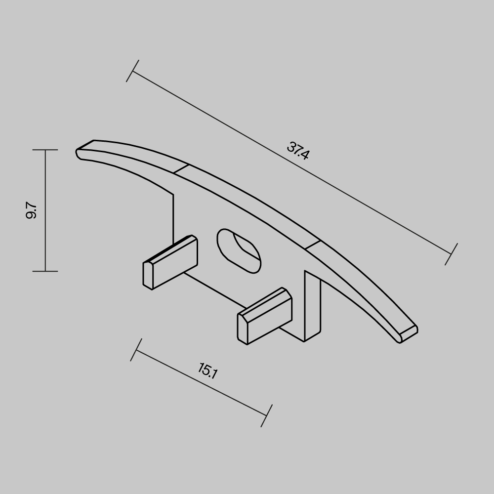 Комплект заглушек (для профиля ALM-3710-B-2M) 2 шт Maytoni Led Strip  642086 в Санкт-Петербурге
