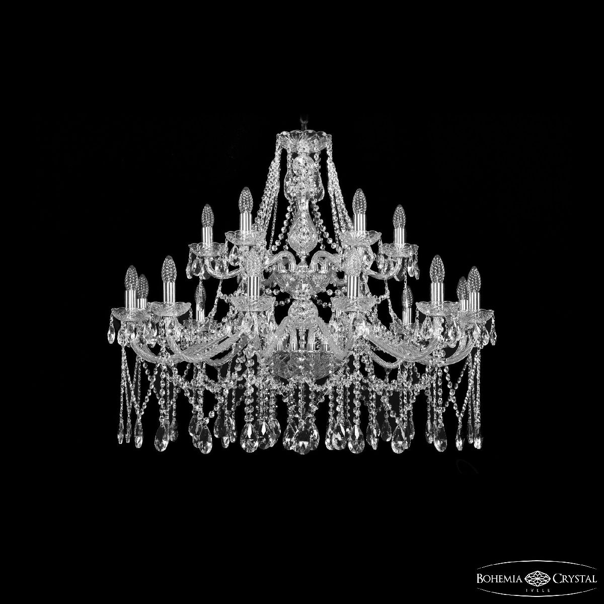 Подвесная люстра Bohemia Ivele Crystal 1413/12+6/360/2d Ni в Санкт-Петербурге