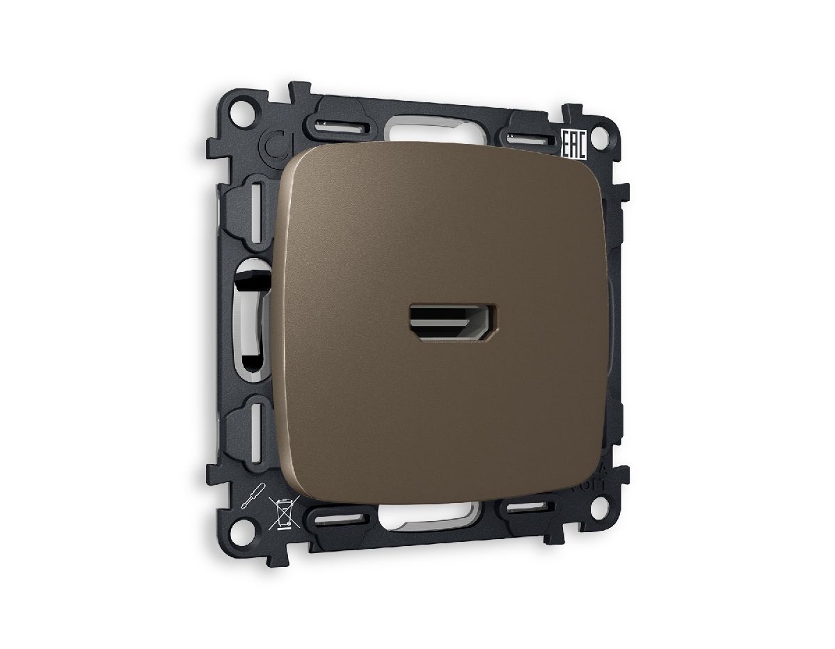 Комплект механизма розетки HDMI 2.0 40V/500mA 2.0GHz 5-18Gbit/s Ambrella Volt Omega MO644010 в Санкт-Петербурге
