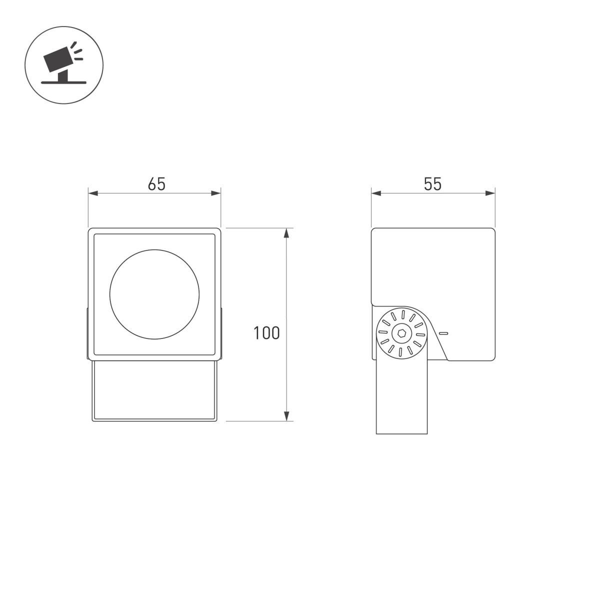 Прожектор Arlight ALT-BLOCK-S65x65-5W Warm3000 (GR, 60 deg, 230V) 054748 в Санкт-Петербурге