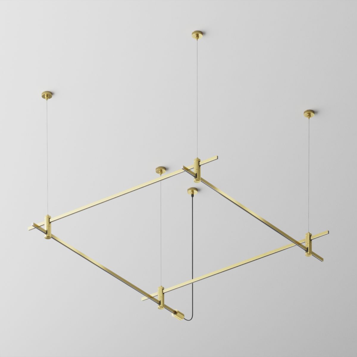 Основание квадратное двухуровневое на тросовых подвесах Hang для трековых светильников Maytoni Technical Flarity TFC-Flar-H08-BS в #REGION_NAME_DECLINE_PP#