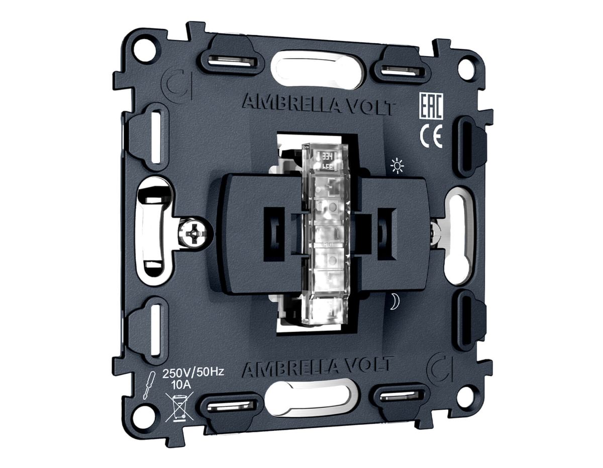 Механизм 1-клавишного выключателя с самовозвратом 10A-250V QUANT Ambrella Volt VM113 в #REGION_NAME_DECLINE_PP#