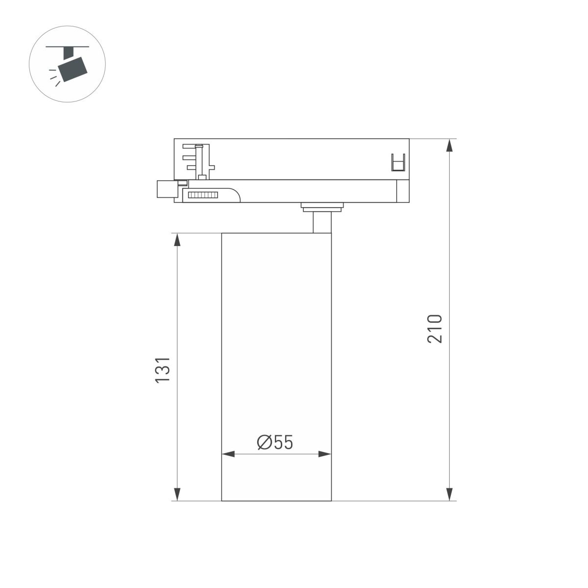 Трековый трехфазный светильник Arlight LGD-SILMA-4TR-R55-4W Warm2700 (BK, 4 deg, 230V) (IP20 Металл) 060464 в #REGION_NAME_DECLINE_PP#