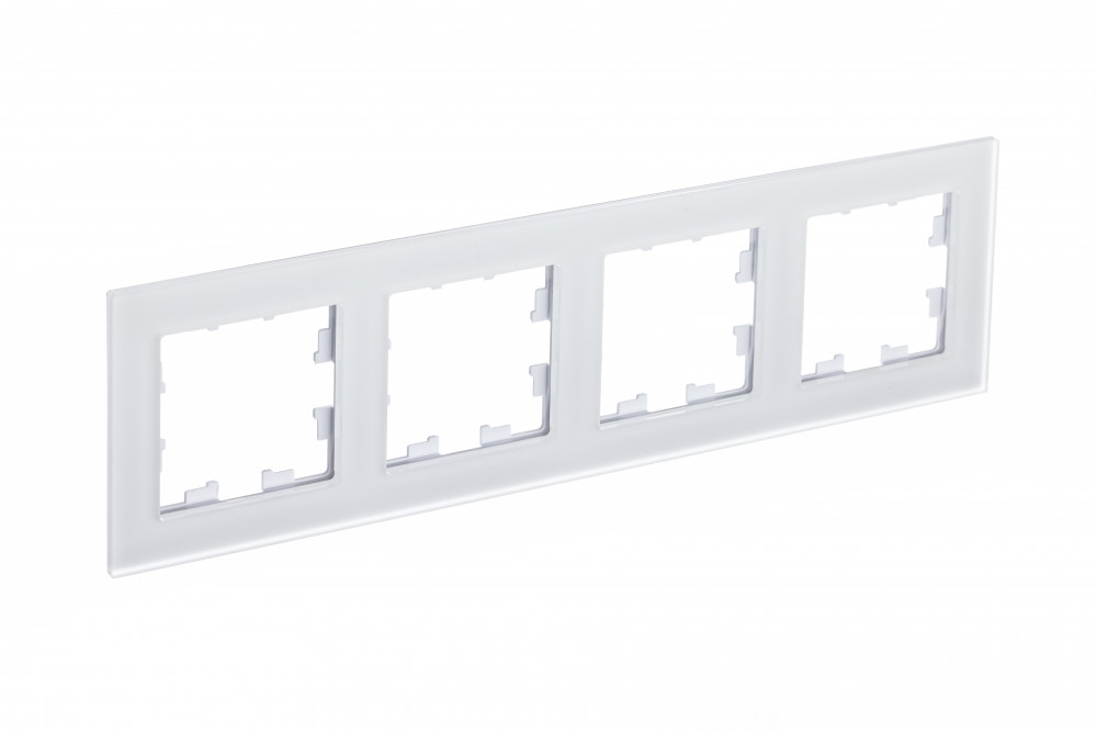 Рамка 4-ая Systeme Electric AtlasDesign Nature Матовое стекло белый ATN330104 в Санкт-Петербурге