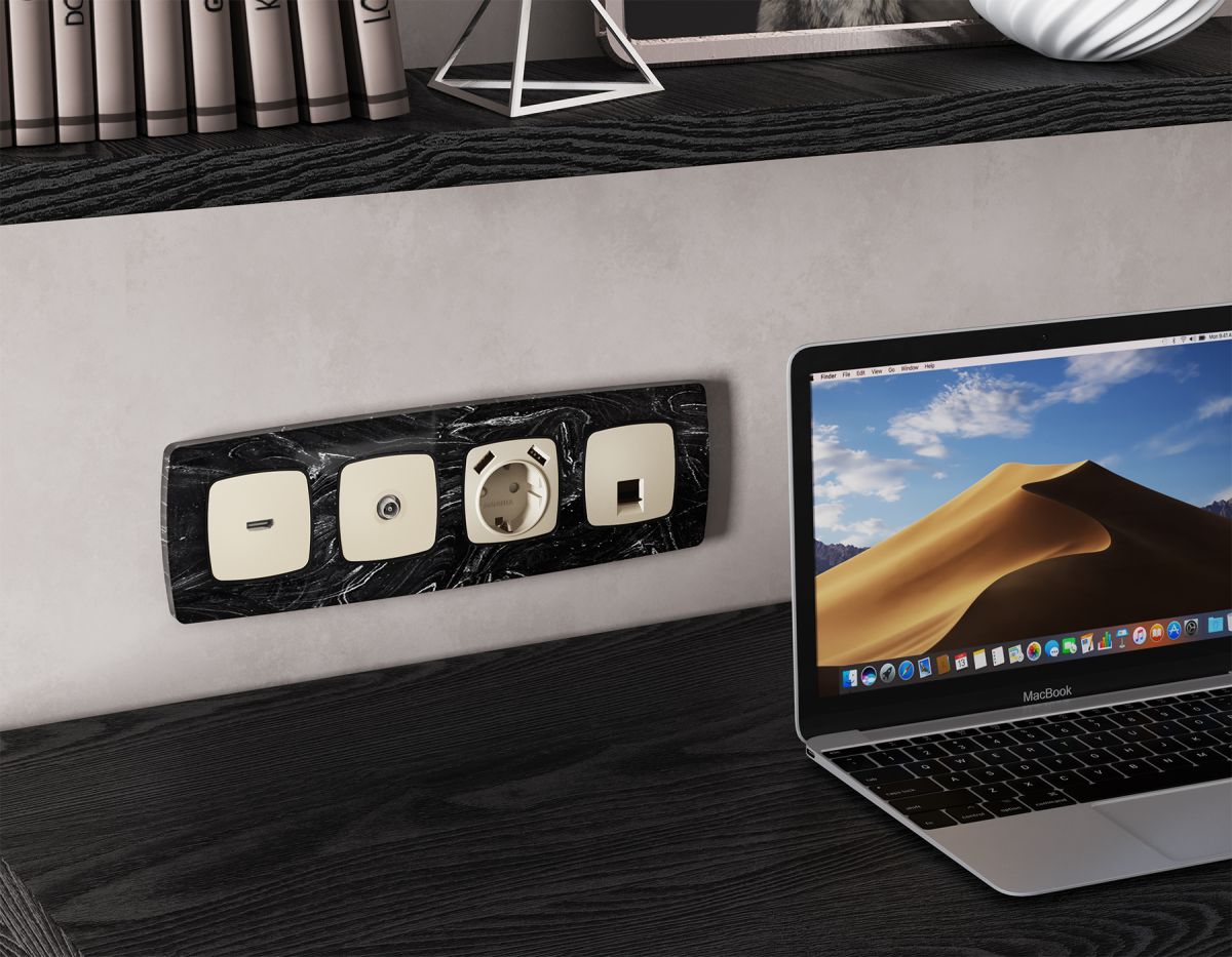 Комплект механизма компьютерной розетки Ambrella Volt RJ-45 (8P8C) CAT6A экранированной с автоматической защитной шторкой OMEGA MO332005 Бежевый матовый QUANT (OP3320, VM185) в Санкт-Петербурге