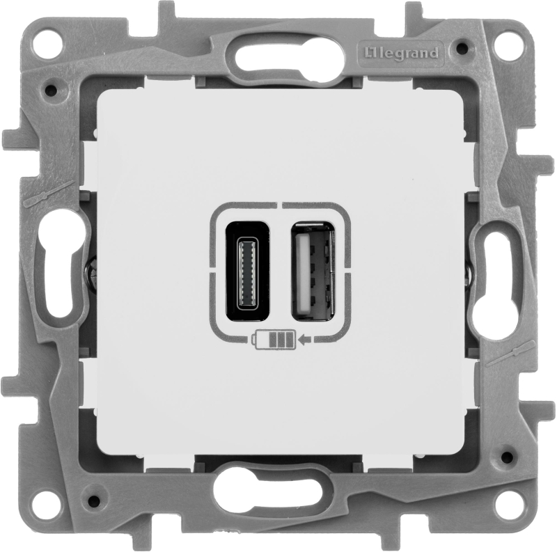 Зарядка USB A-C Legrand Etika Белый 672236 в Санкт-Петербурге
