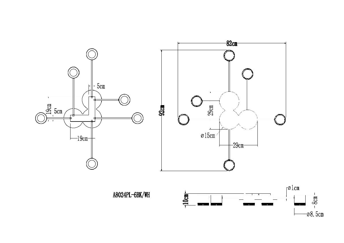 Потолочная люстра Arte Lamp Legacy A8024PL-6BK в #REGION_NAME_DECLINE_PP#