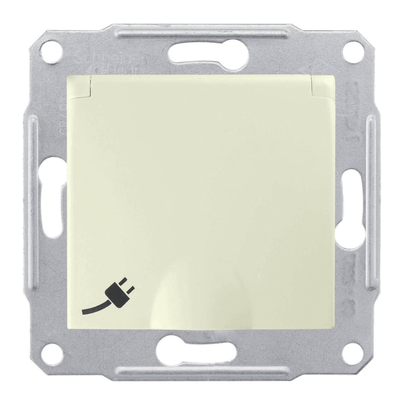 Розетка Schneider Electric Sedna с/з со шторками и крышкой 16A 250V SDN3100147 в Санкт-Петербурге