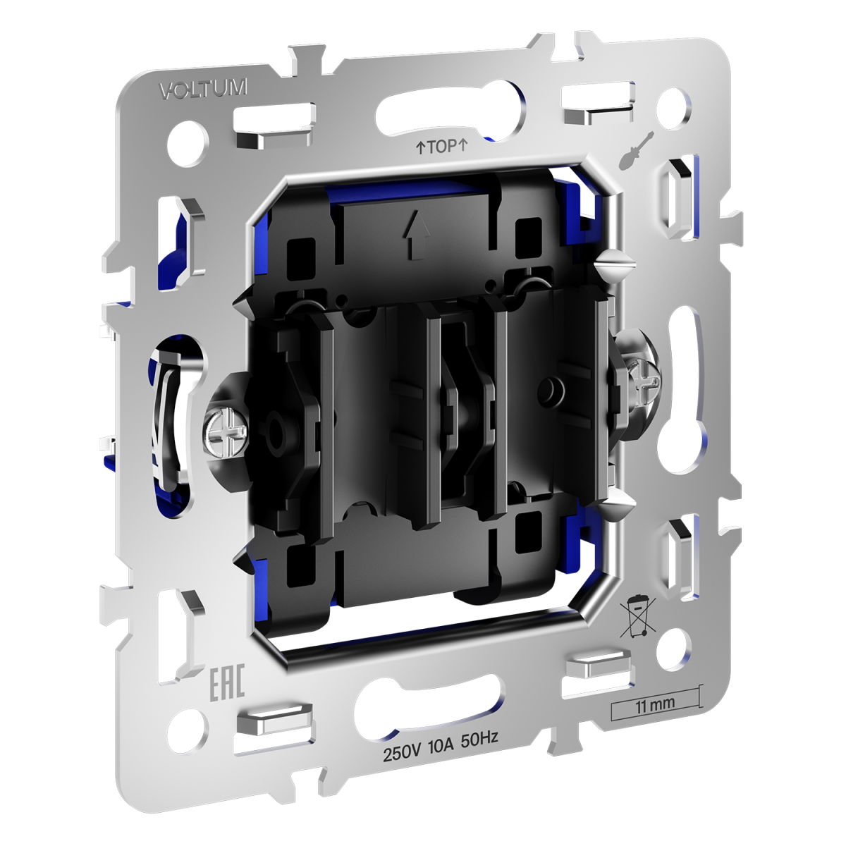Механизм выключателя с самовозвратом двухклавишного 10А Voltum S70 VLS0206M в #REGION_NAME_DECLINE_PP#