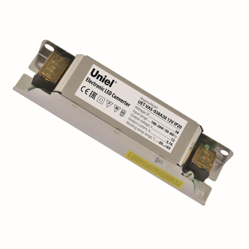 Блок питания (UL-00002426) Uniel 12V 38W IP20 3,16A UET-VAS-038A20 12V IP20 в #REGION_NAME_DECLINE_PP#