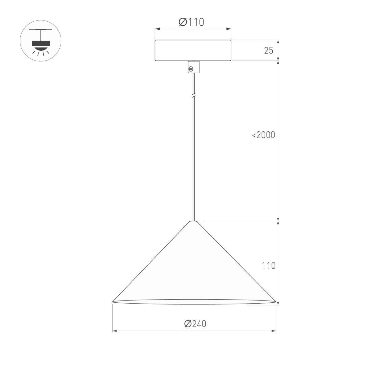 Подвесной светильник Arlight SP-MAKOTO-R240-10W Warm2700 (BK, 36 deg, 230V, TRIAC) 057209 в Санкт-Петербурге