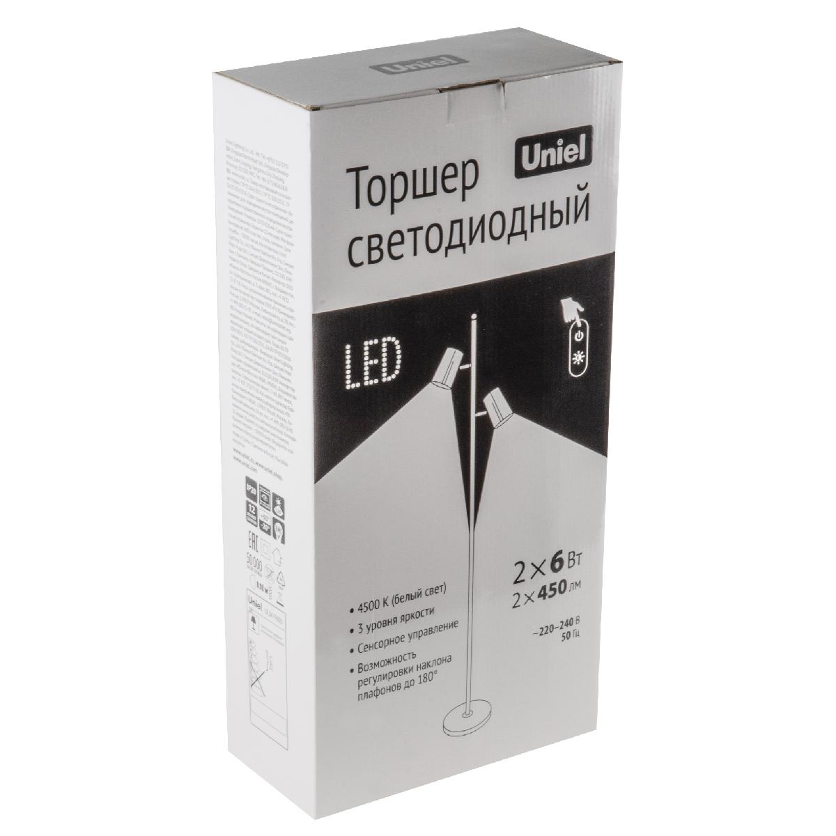 Торшер Uniel ULM-T600 2х6W/4500K/DIM BLACK UL-00010174 в Санкт-Петербурге