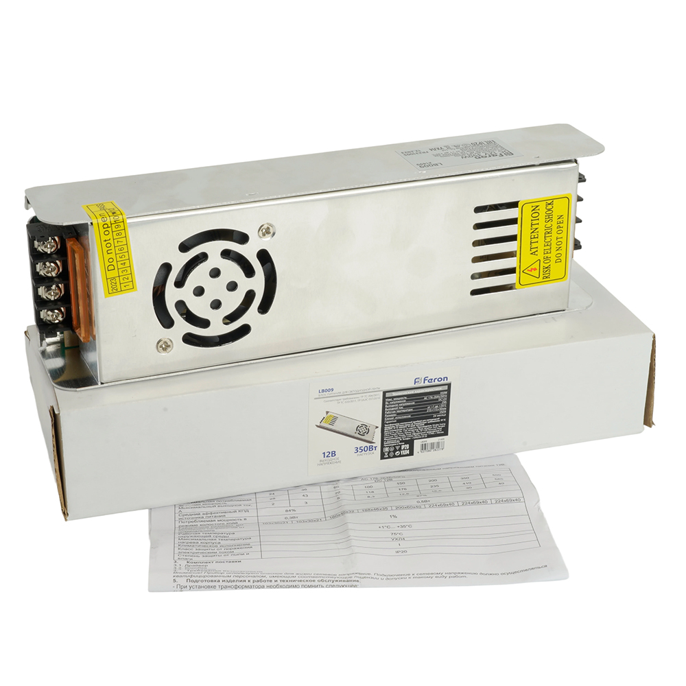 Блок питания для светодиодной ленты Feron LB009 12V 350W IP20 29A 21499 в Санкт-Петербурге