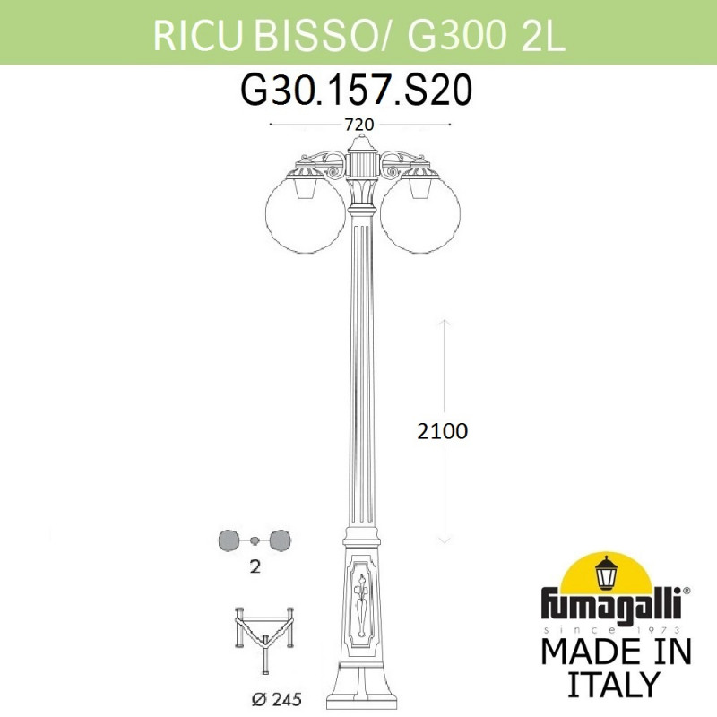 Садовый светильник Fumagalli G30.157.S20.AZE27DN в Санкт-Петербурге