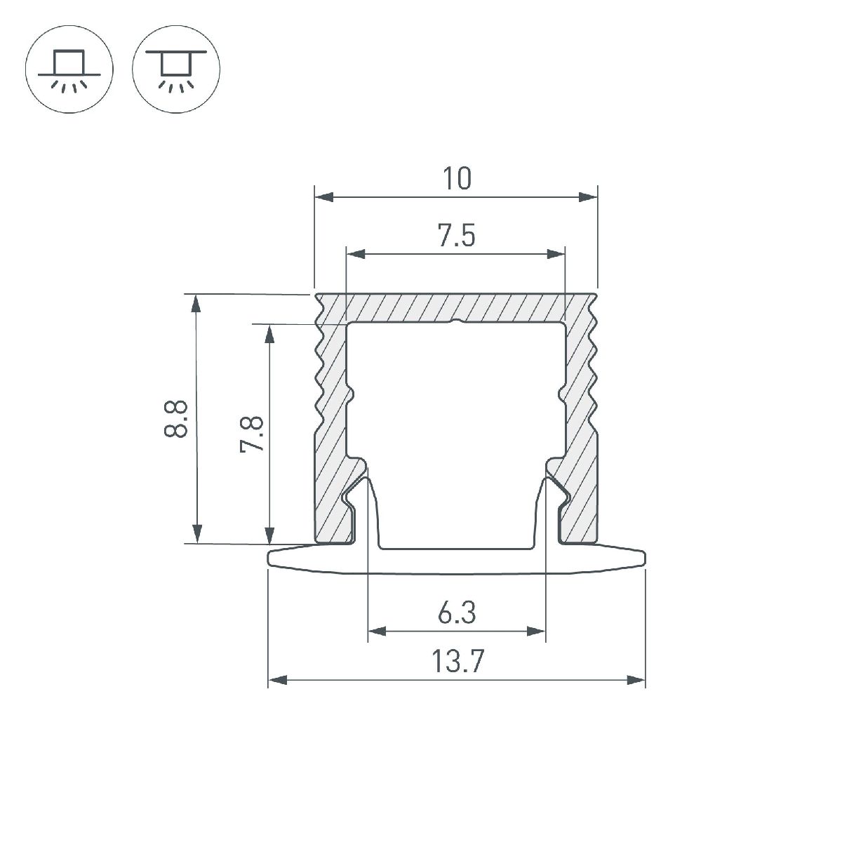 Алюминиевый профиль Arlight SL-MINI-10-2000 ANOD 049017 в Санкт-Петербурге