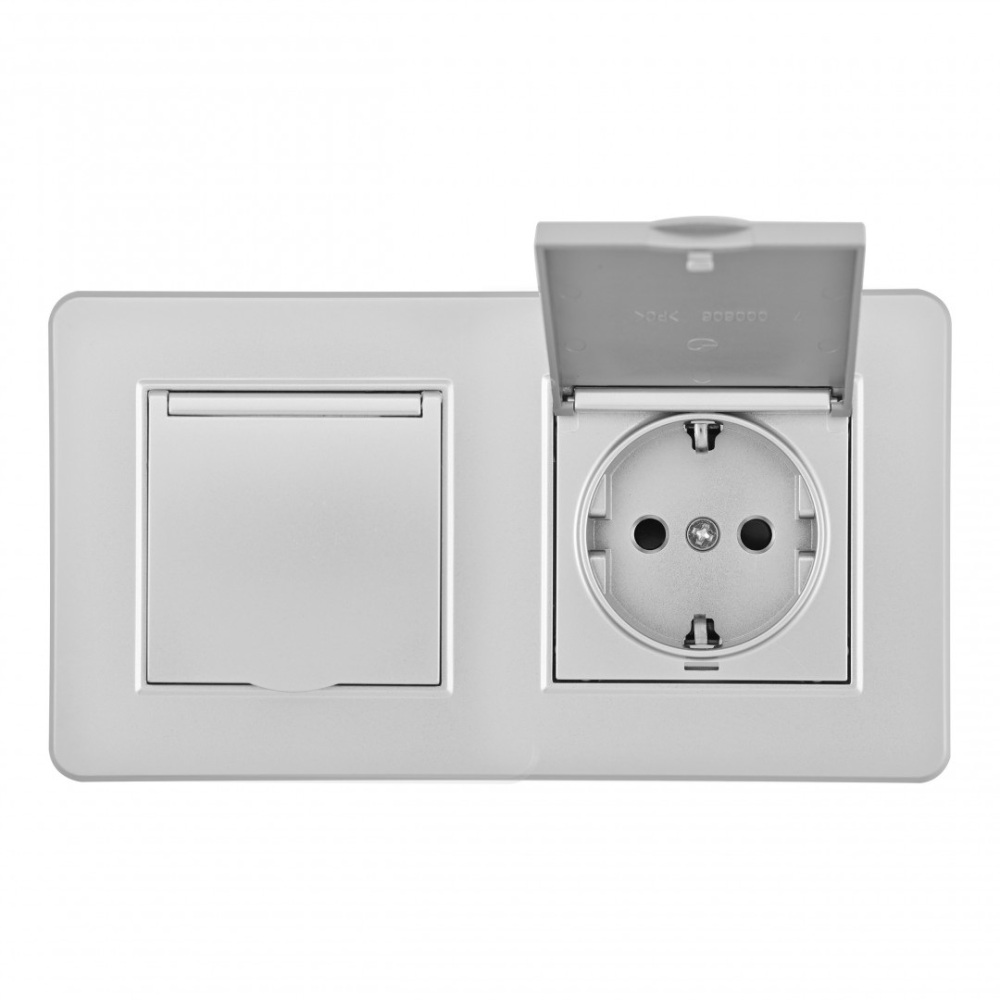 Розетка Arte Milano SET16-2-41-1x2 silver в Санкт-Петербурге