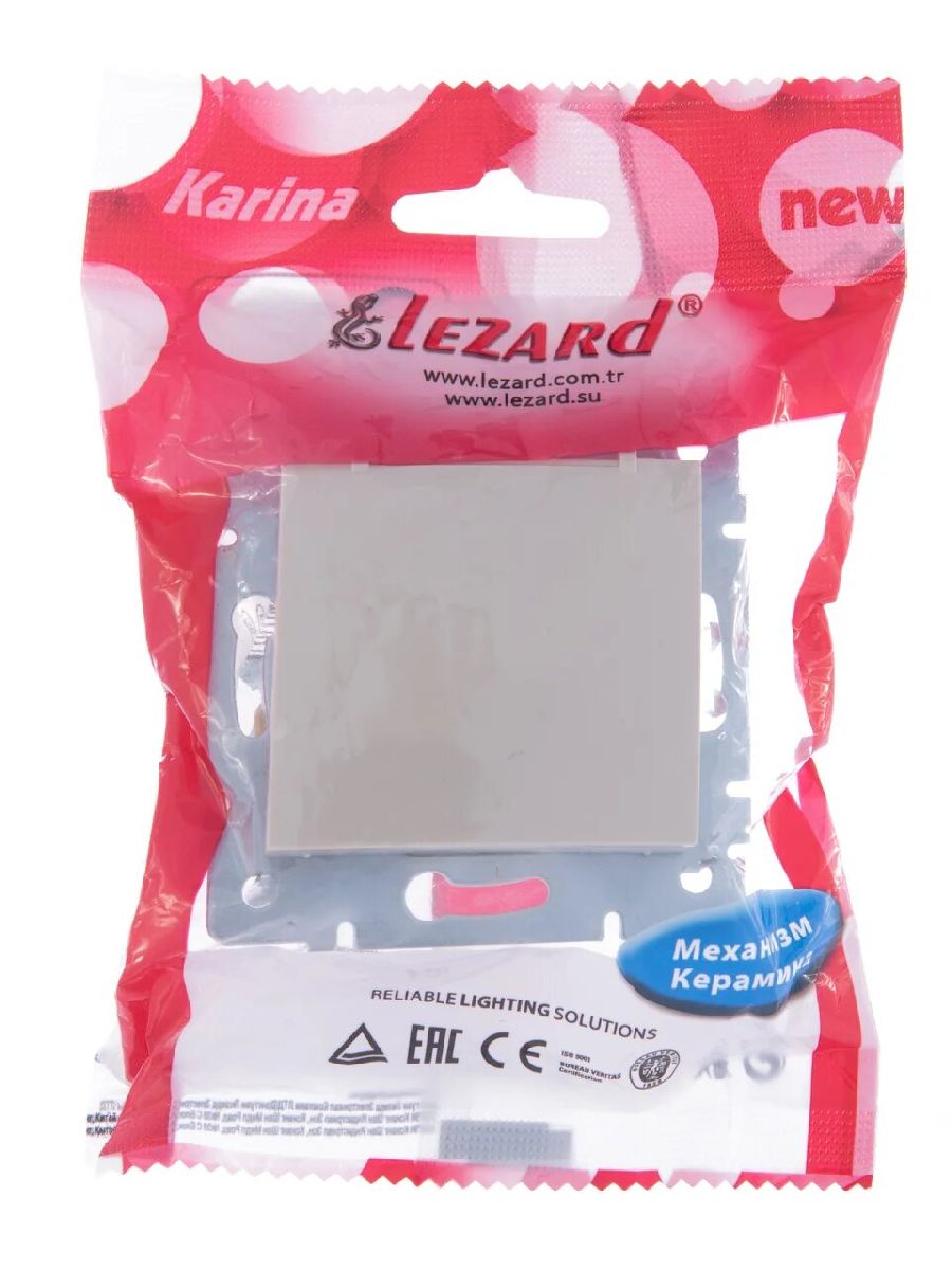 Розетка с/з с крышкой Lezard Karina 707-0388-123B в Санкт-Петербурге