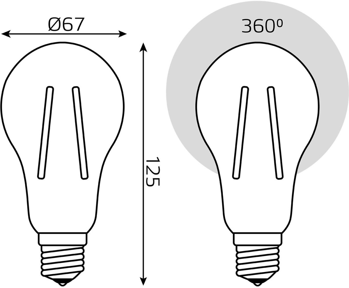 Светодиодная филаментная лампа Gauss Basic Filament Е27 21W 2700К 40712112 в Санкт-Петербурге