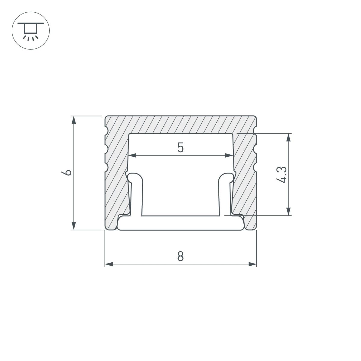 Профиль Arlight SL-MINI-8-H6-2000 ANOD 059124 в Санкт-Петербурге