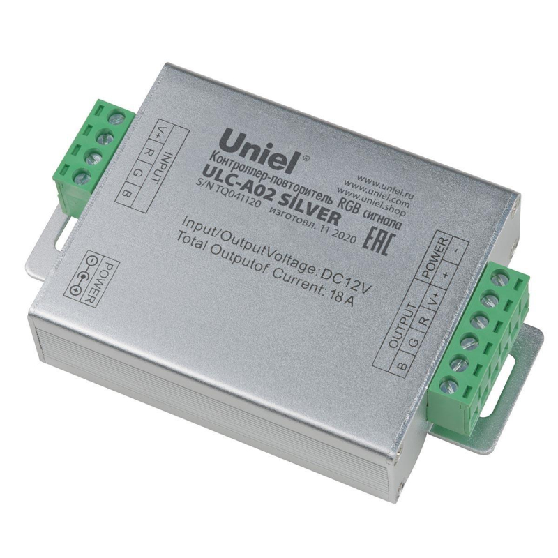 Контроллер-повторитель RGB сигнала Uniel ULC-A02 Silver UL-00008010 в #REGION_NAME_DECLINE_PP#