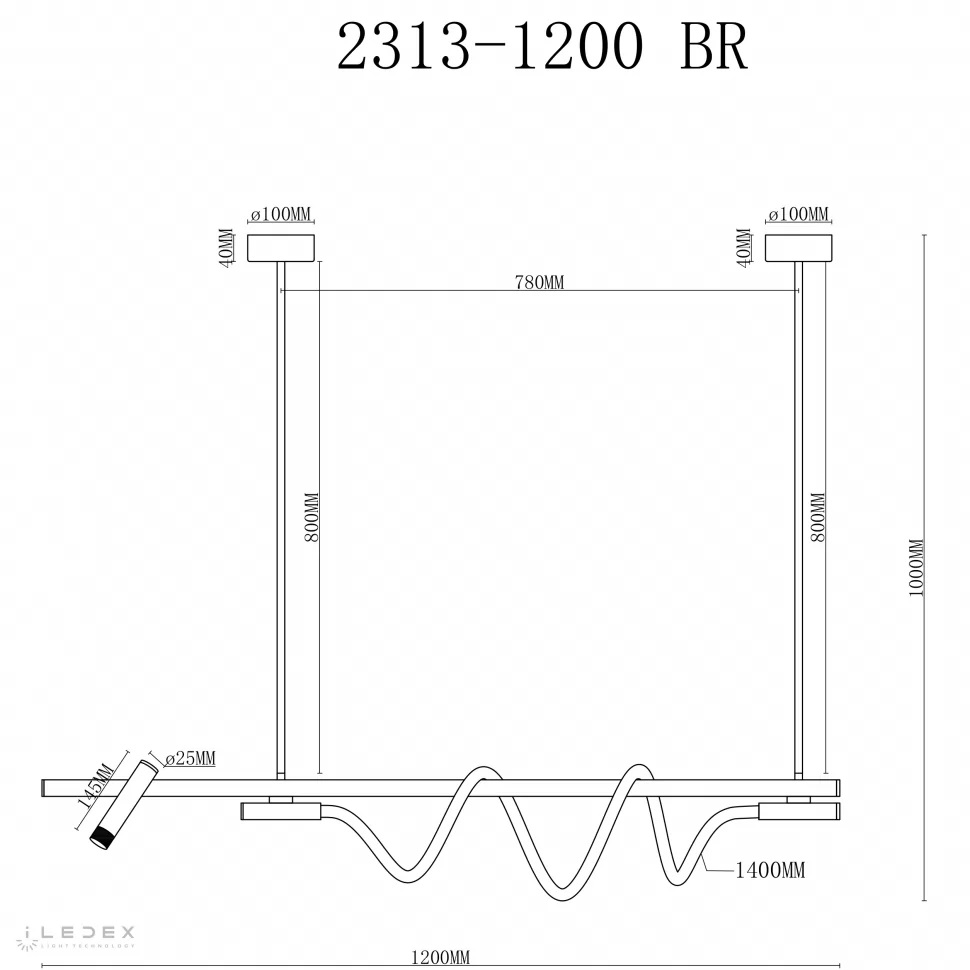 Подвесная люстра iLedex Cross 2313-1200 BR в Санкт-Петербурге