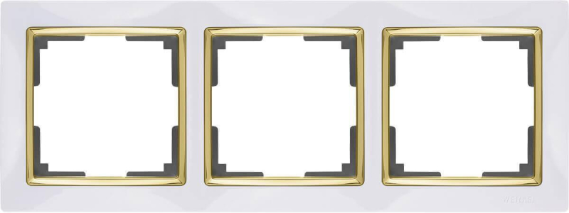 Рамка Werkel Snabb на 3 поста белый/золото WL03-Frame-03-white/GD 4690389083921 в Санкт-Петербурге
